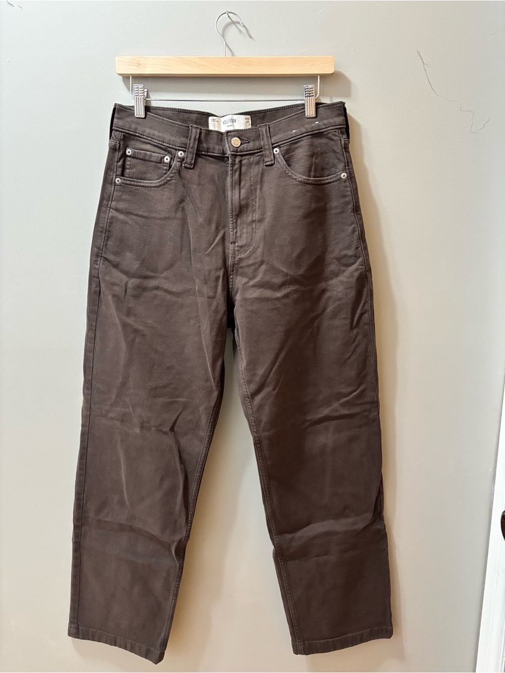 hollister dark brown baggy jeans